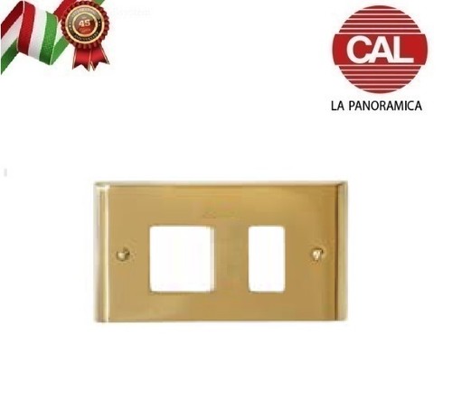 Placca schuko ottone lucido - placca, schuko+1p