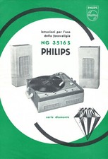 Istruzioni originali per l'uso della Fonovaligia Philips 3516S 1965ca.