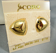 ORECCHINI FIRMATI CORO PEGASUS TONO ORO ANNI '80 BIGIOTTERIA AMERICANA VINTAGE
