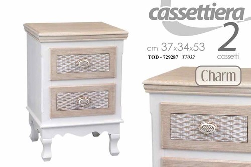 Comodino cassetti shabby - 2,