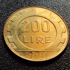 Moneta Italiana 200 Lire 2001