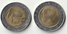Moneta 500 lire Italia 1987 #2