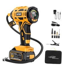  Gonfiatore Pneumatici Senza Fili, 180PSI Compressore Aria Portatile con 21V Nero Giallo