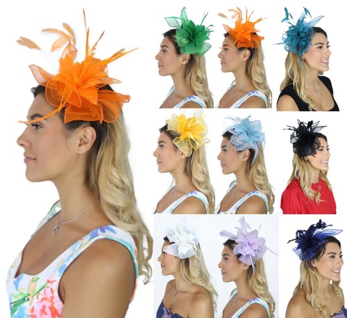 Cappello capelli piuma fiore