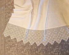 Lenzuolo Matrimoniale misto lino con pizzo fatto a mano