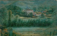 66789A VECCHIA CARTOLINA PITTORE VIRGINIO BIANCHI IL FRANTOIO T DI TASSATA