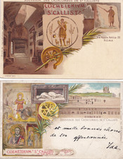 2 CARTOLINE DI ROMA ,SOUVENIR DES CATACOMBES DE ST. CALLISTE - VIA APPIA ,33