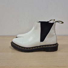 Stivaletti Chelsea Dr Martens 2976 Bianca a punta bianchi pelle liscia uk 4