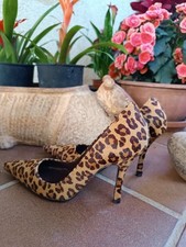 Décolleté FAITH pelle setole cavallino leopardato 37 tacco 10 suola interna 24*7