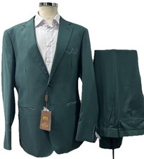 ABITO UOMO MADE IN ITALY VERDE SC. L ANA 46 48 50 52 54 56 58 60 AUTUNNO INVERNO