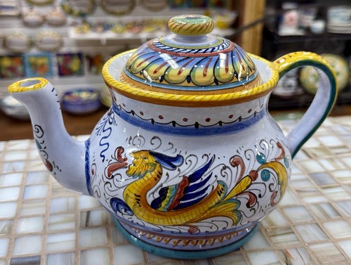 Teiera ceramica deruta tazze - teiera,