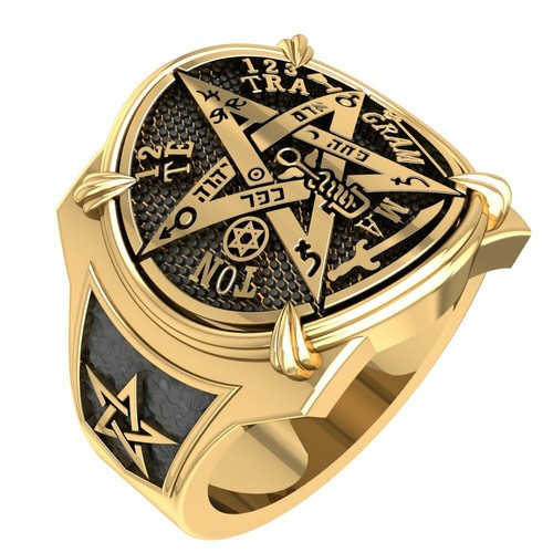 Anello tetragramma cerimoniale - tetragramma,