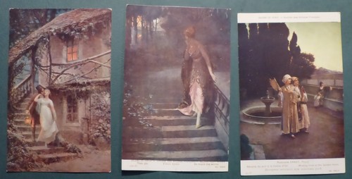 Lot postcards women - of,