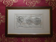 Buffier Mappamondo e Sfera Armillare 1760 incisione a rame