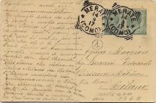 C8369-Como, Merate, annullo tondo riquadrato su cartolina ill. G.Induno, 1917