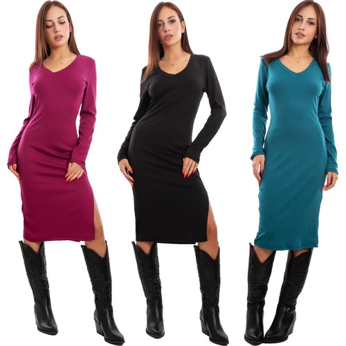 Vestito donna abito costine - donna,