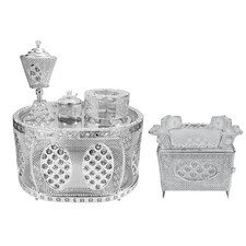 Set Tavolino Tradizionale Etiope | Eritreo |, Rekebot Forma Ovale Argento 