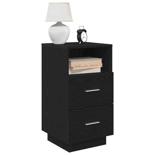 Comodino con cassetti nero - comodino,