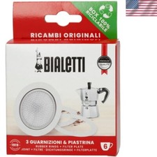 Replacement Gasket & Metal Filter Set for 6 Cup Espresso Makers