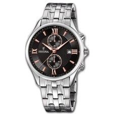 Festina Uomo Orologio F6854/7 Sport Acciaio da Polso Retrò Argento UF6854/7