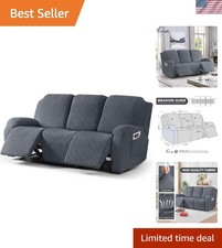 Recliner Covers for 3 Seater Sofa Slipcover Furniture Protector Gray