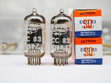 Coppia tubi abbinati ECC83 12AX7 Ultron Röhre Platinum nuovi con scatola/nuovi in scatola