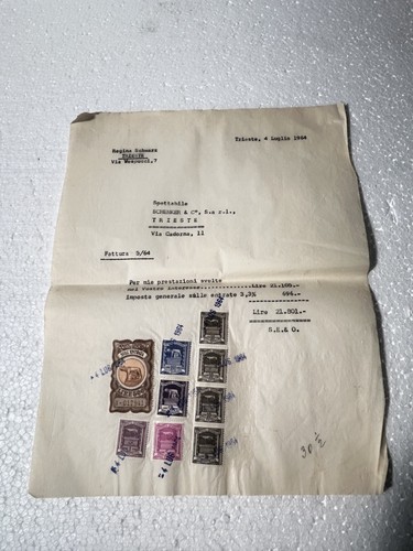 Francobolli fattura 1964 - su,