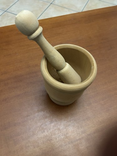 Mortaio con pestello legno - mortaio,