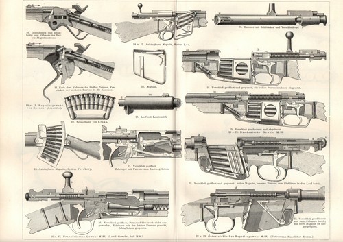 1898 stampa antica fucili - stampa,
