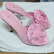 Tacchi Zara rosa chiaro raso