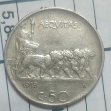 50 CENTESIMI LEONI 1919 RIGATO