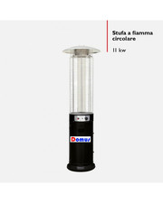 STUFA AEREA PIRAMIDE FUNGO A GAS ROUND PATIO DOMUS 11 KW 25MQ TERMOPATIO NERO