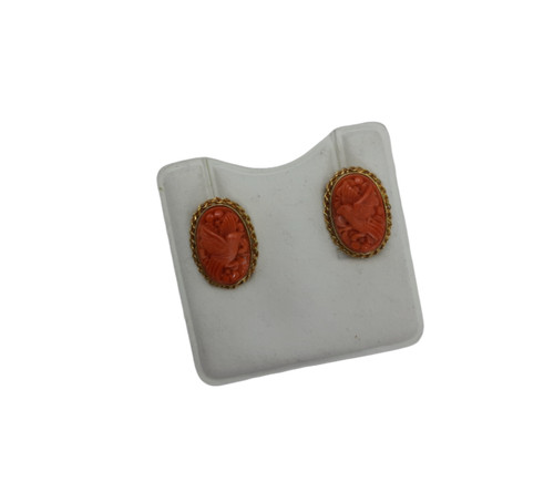 Orecchini cammeo corallo - orecchini,