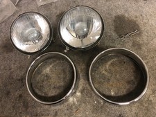 Coppia 2 faro anteriore Fiat 500 F L R epoca originale ELMA con ghiera cromata