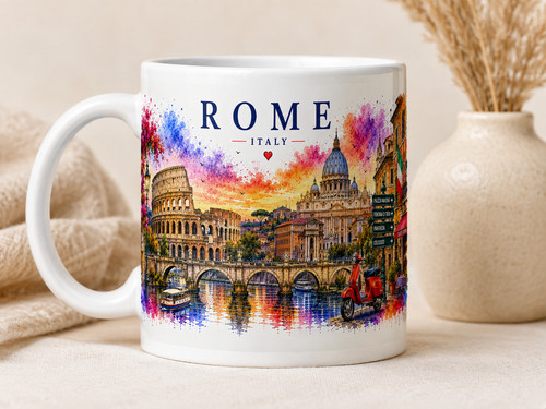 Tazza roma skyline colorata - tazza,