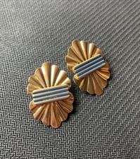 Orecchini a Clip Vintage con Smalto Azzurro