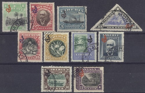 Liberia 1909 sovrastampa - 1909-12,