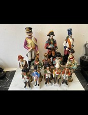 Statuine soldatini vintage Capodimonte Italia porcellana epoca Napoleone 13" 8" e 6"