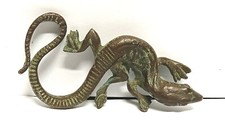 LUCERTOLA antica scultura fusione bronzo/ottone LIBERTY fermacarte