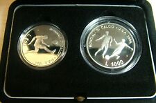 1994 San Marino dittico Lire 500 e 1000 in argento Proof MONDIALI DI CALCIO USA