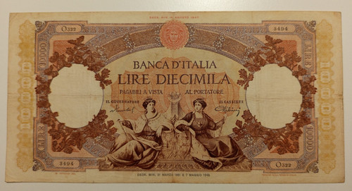 10000 lire 1951 bb - 10000,