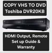 Toshiba DVR20 copia VHS a DVD VHS DVD registratore HDMI uscita telecomando e istruzioni