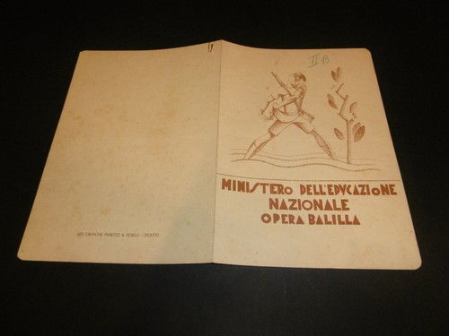 Pagella anni opera - anni, balilla