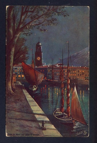 N940 cartolina riva notte - riva, di
