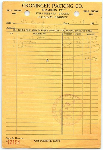 1931 croninger packing - croninger, co