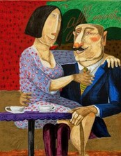 Caffè incontro Pino Procopio Opera Moderna SERIGRAFIA Pop ART Firmata e Numerata