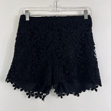 Hollister pantaloncino donna taglia 5 nero pizzo pantalone caldo foderato vita alta