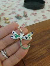 CIONDOLO /CHARMS VINTAGE A FORMA DI LIBELLULA - ARGENTO