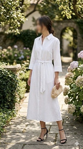 Abito camicia midi bianco zara - midi,