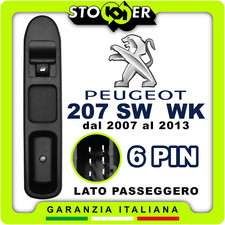 Pulsantiera Alzavetro Pulsante Interruttore Passeggero PEUGEOT 207 SW WK 6PIN